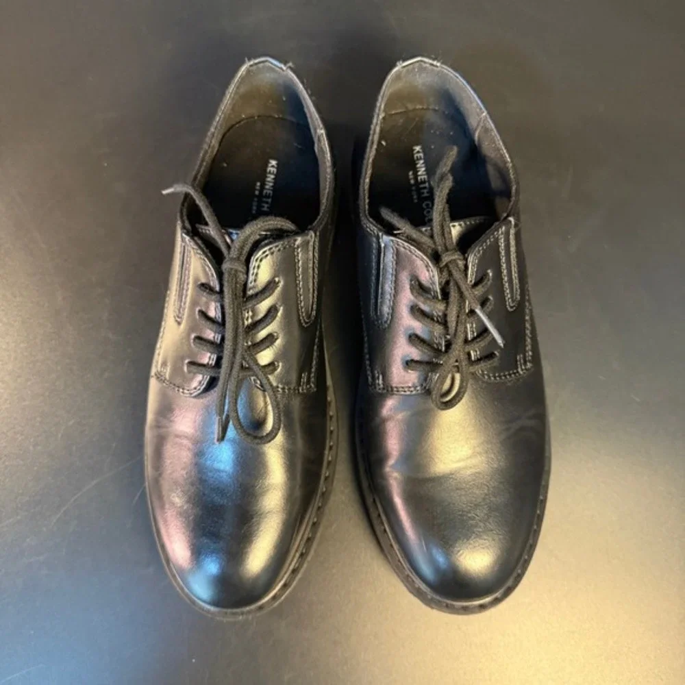 Kenneth Cole KCN392‎ Black Synthetic Leather Boys Dress Shoes Size 2/13.5